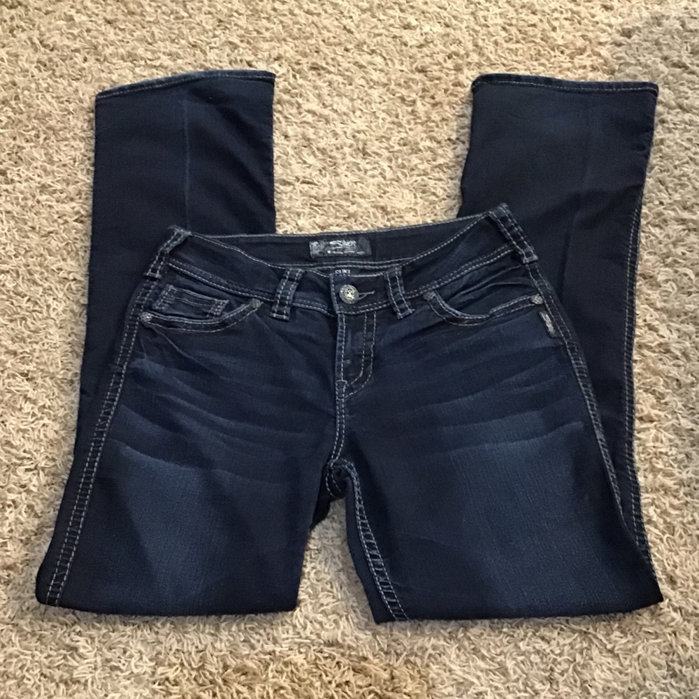 Women’s silver jeans size 29x33 Suki Jeans